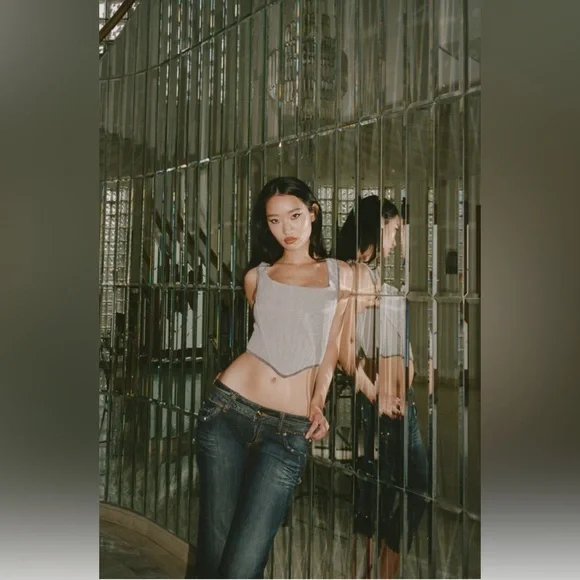 With Jéan June Corset Top Grey Size S NWT - Picture 13 of 15